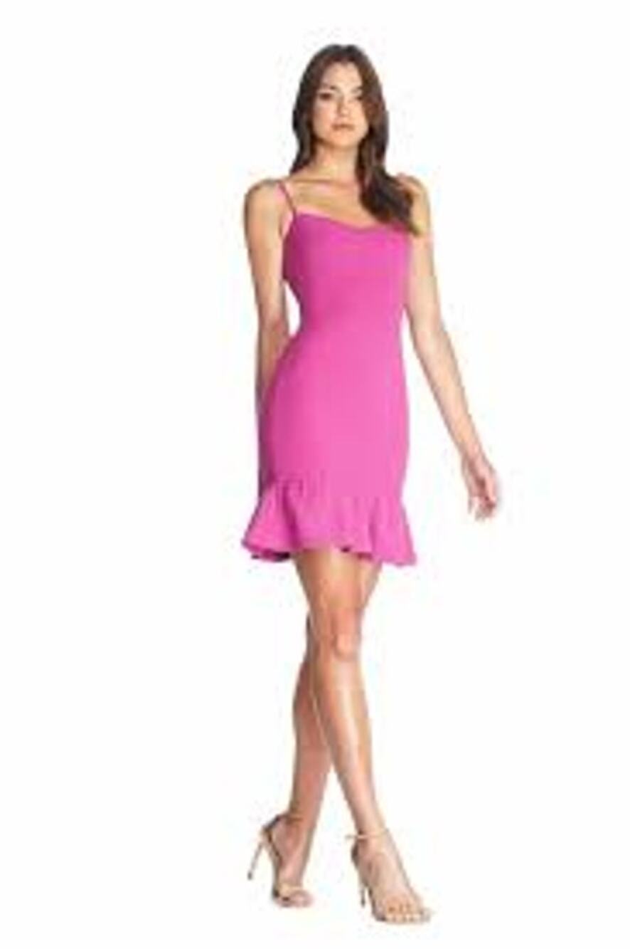 Dress The Population Fuchsia Homecoming Dress HoCo Party Ruffle Womens XS